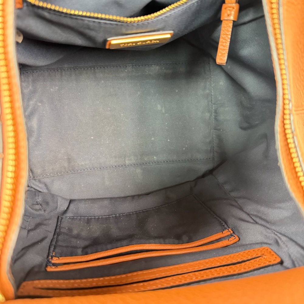 Tory Burch Brown Leather Half-Moon Top Handle Satchel Crossbody Bag - Picture 13 of 15